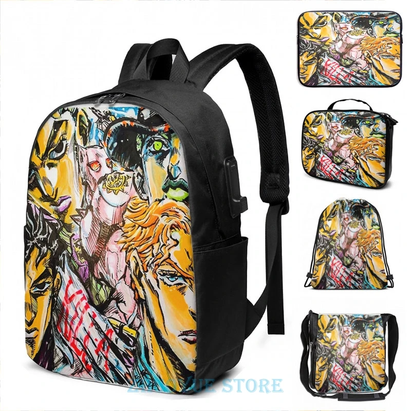 Рюкзак с графическим принтом Невероятные приключения Кира Джоджо школьные ранцы