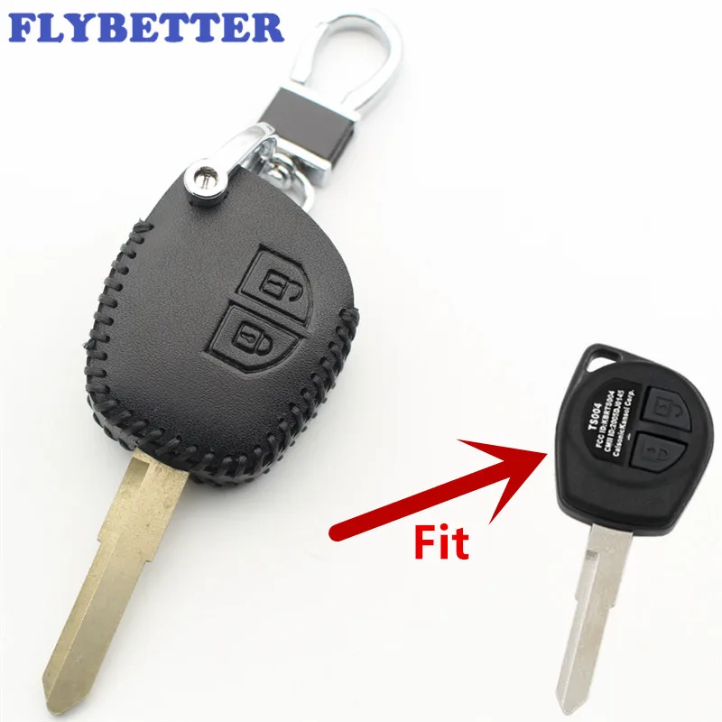 Чехол FLYBETTER из натуральной кожи с 2 кнопками для дистанционного ключа Suzuki
