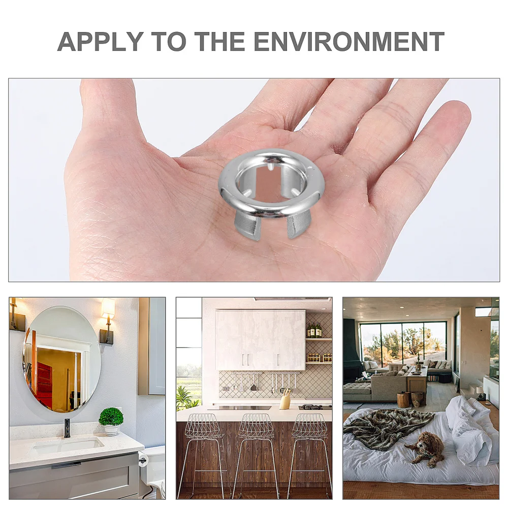

15pcs Bath Sink Hole Covers Bathroom Wash Basin Overflow Hole Ring Accessories