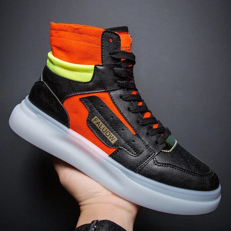 

2019 Hot Men Shoes Fashion Autumn Winter Men Snow Boots Leather Footwear For Man New High Top Canvas Casual Shoes Men sneakers