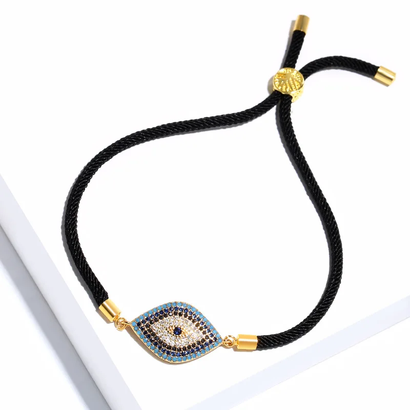 

Turkish Zircon Evil Eye Charm Bracelets for Women Men Black & Red Rope Bracelets Vintage Jewelry Gift Pulseira 2022