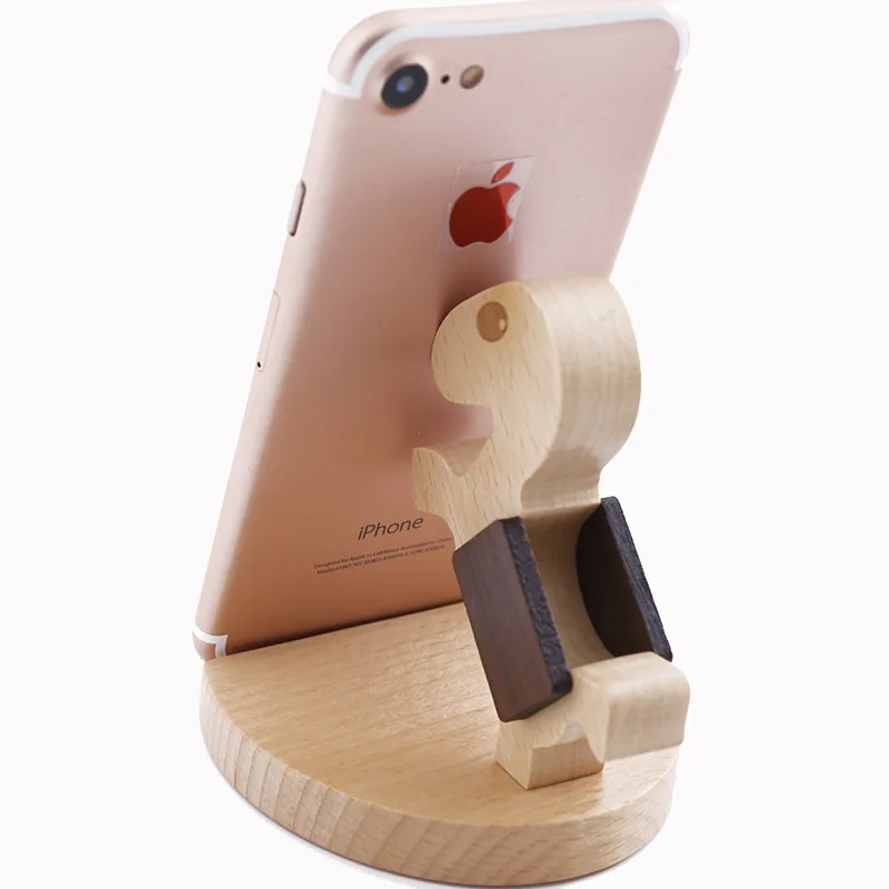 

Wooden Mobile Phone Holder Creative Mobile Phone Beech Wood Lazy Phone Holder