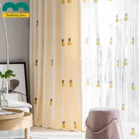 cartoon embroidery curtains simple cute pineapple window curtains for living room bedroom curtains blackout curtain customized