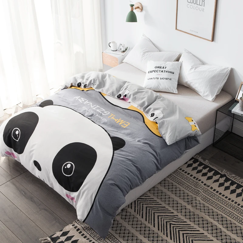 Panda Only 1pc 100% Cotton Blanket Quilt cover for Kids and Adults Bedroom School Duvet Cover High Quality | Дом и сад