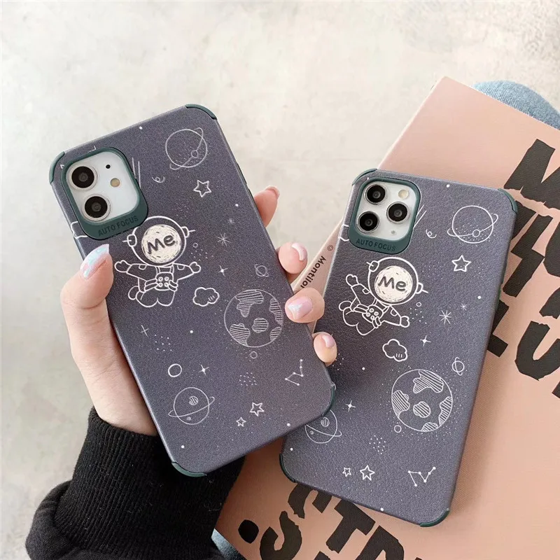 

Cute interstellar Phone Case For iPhone 11 Pro Max XR XS Max X 7 8 Plus case silicone cover universe Space Graffiti illustration