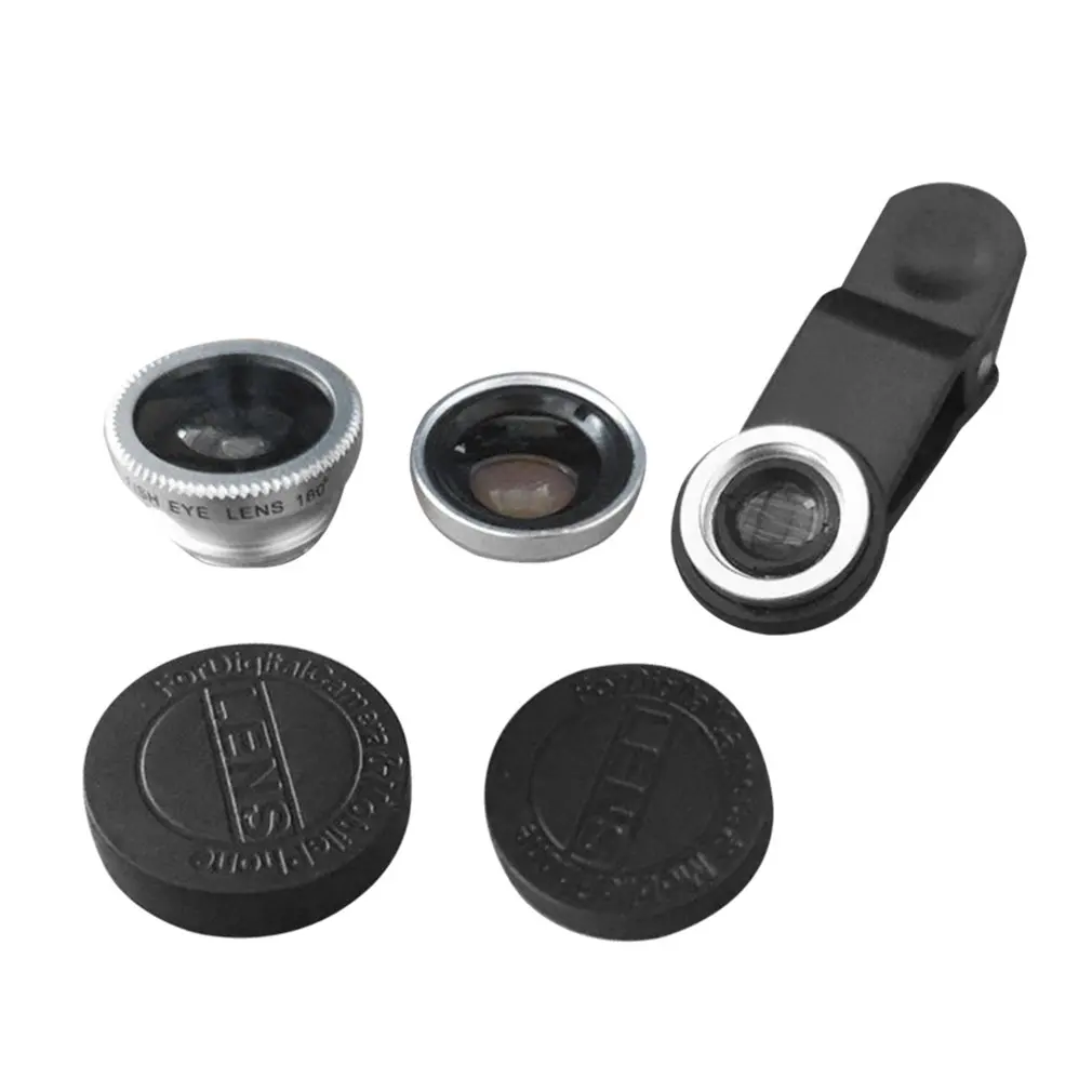 

2020 3-in-1 wide angle macro fisheye lens cell camera kits fisheye lenses with 0.67x clip for iphone samsung all cell phones