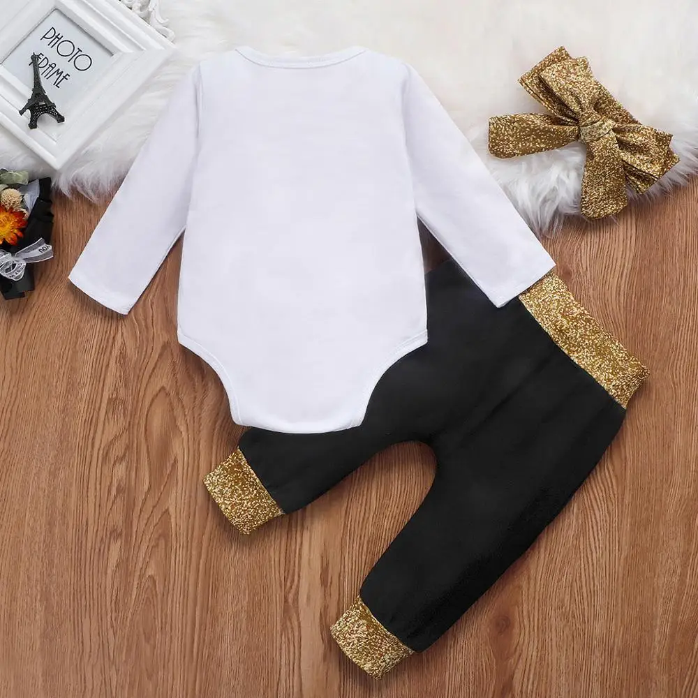 Ropa bebe/боди для новорожденных девочек и мальчиков с надписью Happy New Year Комбинезон