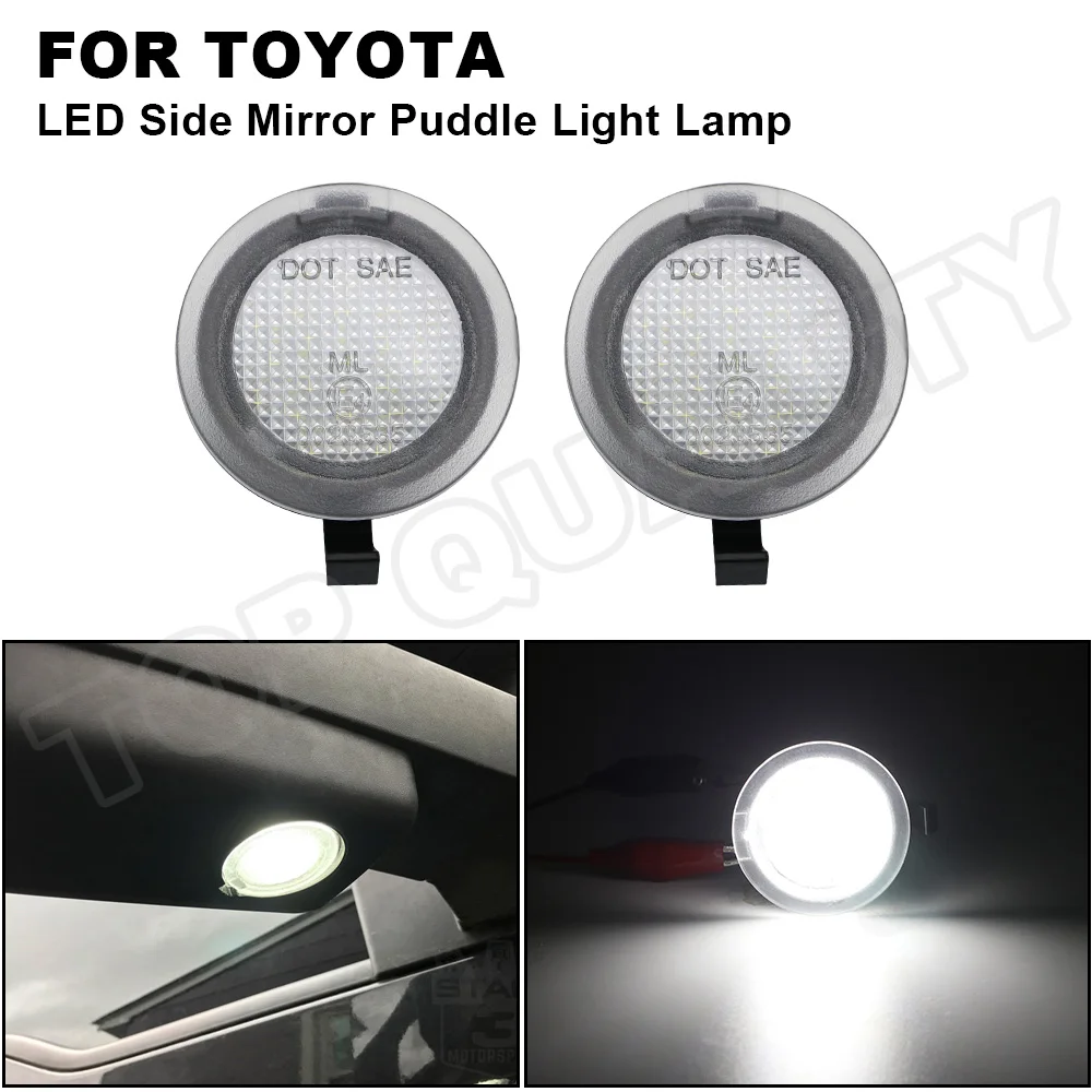 

2Pcs White LED Side Under Mirror Puddle Light For Toyota Tundra 2007-2019 Sequoia 2008-2018 Canbus Error Free