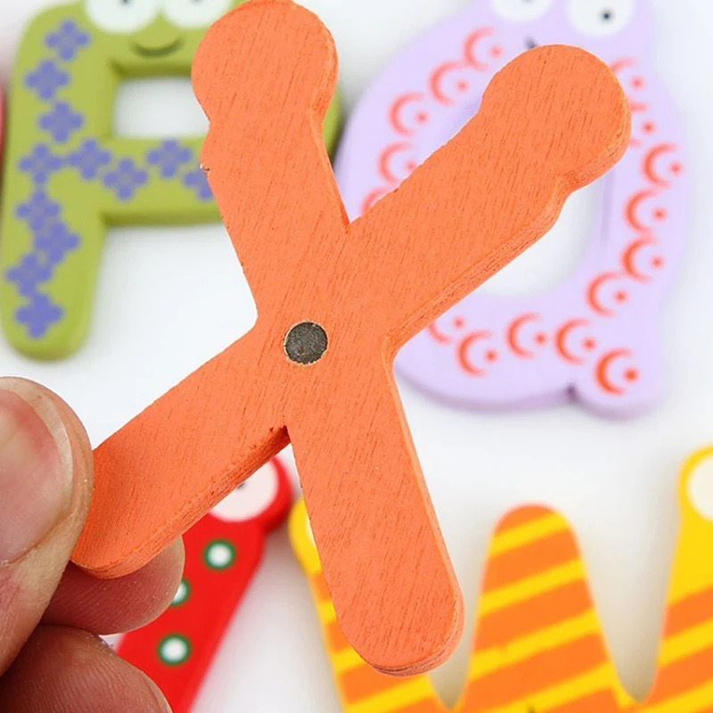 

Fridge Magnet Child Educational Toy New Arrival 26 Letters Kids Wooden Alphabet