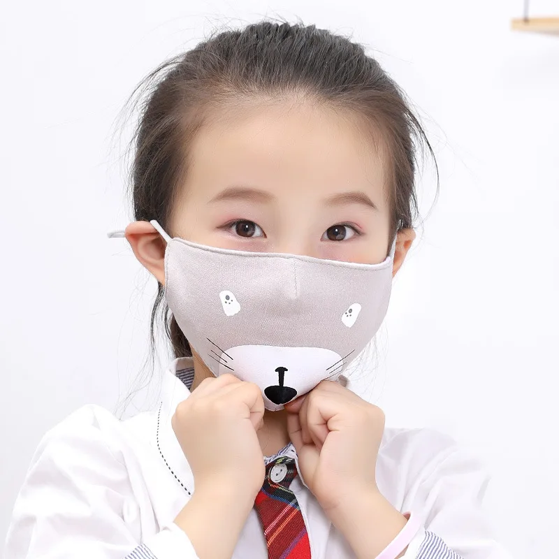 

40Pc/lot Kids Cotton Mask Anti-pollution Cute Children Mouth Mask Cycling Wearing Windproof Anti-Dust Face Masks 3-12 Y
