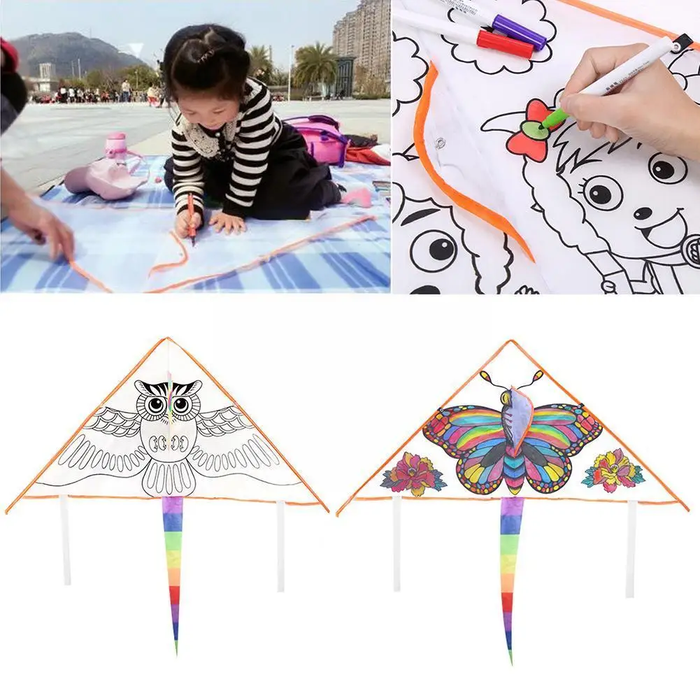 

DIY Cartoon Graffiti Kite Family Outings Outdoor Fun Sports Kids Kites Flying Toys For Children L1I1