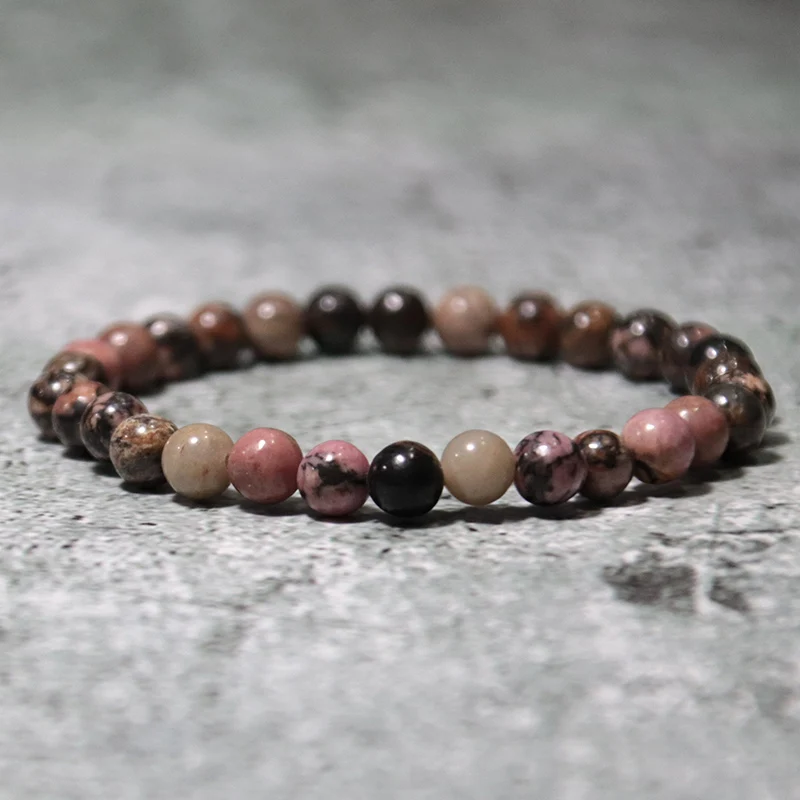 Браслет из натурального камня 6 мм для мужчин и женщин лазурит обсидиан лава тигр