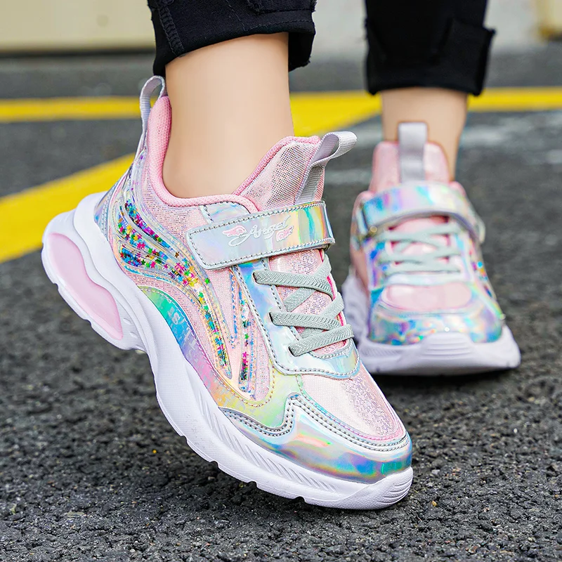 

2021 Fashion Sport Kids Girls Sneakers Leather Running Children's Casual Shoes Breathable Autumn Tennis Shoes Boys Sneakers New