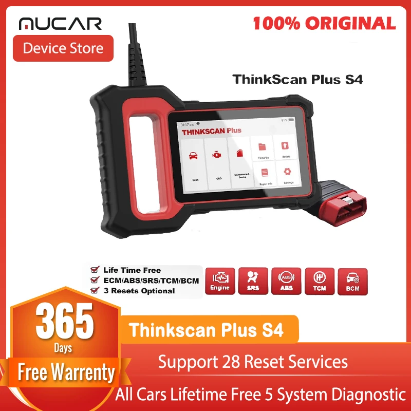 Диагностический прибор THINKSCAN Plus S4 для всех автомобилей система ECM/TCM/ABS/SRS/BCM с 3