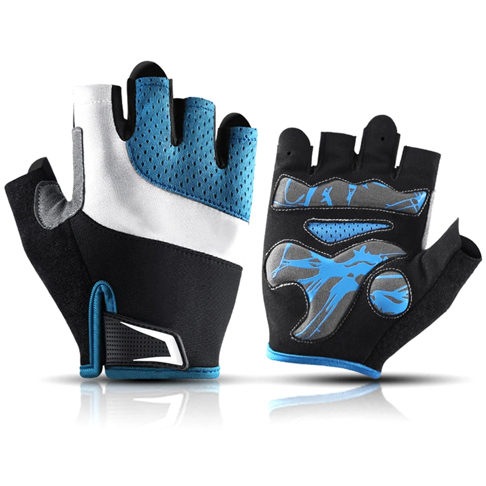 

Newest 1 Pair Gloves Half Finger Breathable Anti-slip Shockproof for Cycling Fitness Sports Promotion