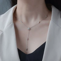 korean concise style silver necklaces for women stars clavicular chains pendant necklaces costume jewelry party accessoires