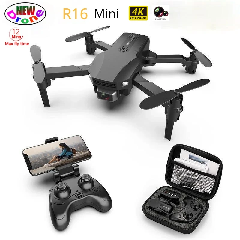 

Мини-Дрон R16 4K профессиональный, камера HD Wi-Fi FPV, четыре оси, фиксированная высота, Радиоуправляемый вертолет, самолет, игрушка