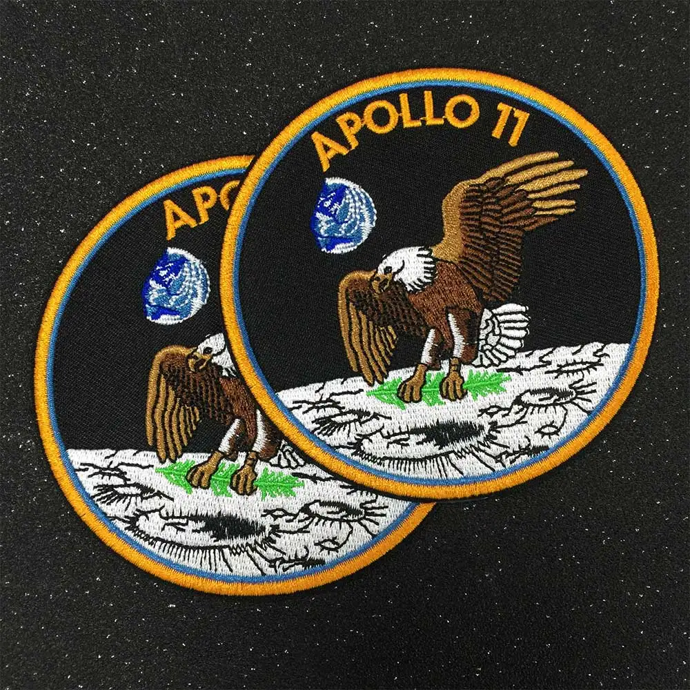 Вышитая аппликация APOLLO 11 железная нашивка этикетка для шитья панк байкерские