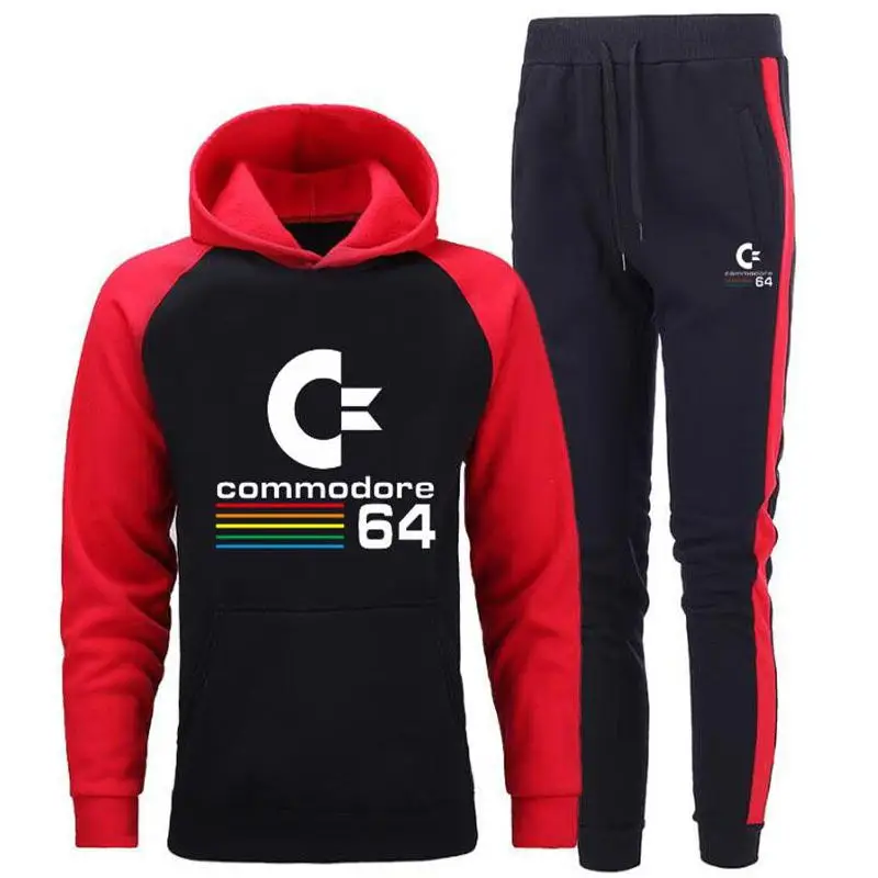 

Мужской костюм с капюшоном, модный осенний брендовый Повседневный Спортивный костюм с буквенным принтом, мужской костюм, спортивный костюм...