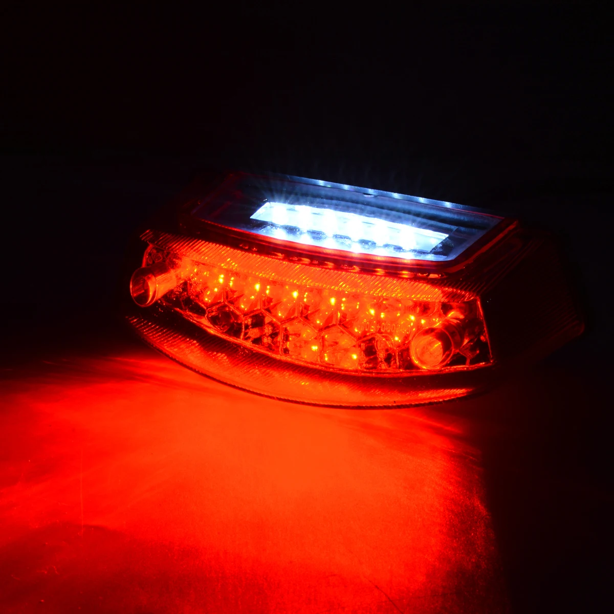 

Universal 1pc 12V 21 LED Motorcycle White License Plate Light Red Tail Rear Lights Brake Stop Lamp 3 Wire