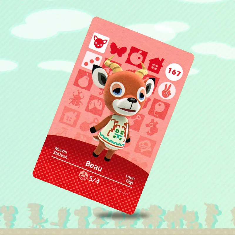 167 Beau Animal Crossing Card Amiibo Work for NS Switch Game New Horizons|Карты контроля доступа| |