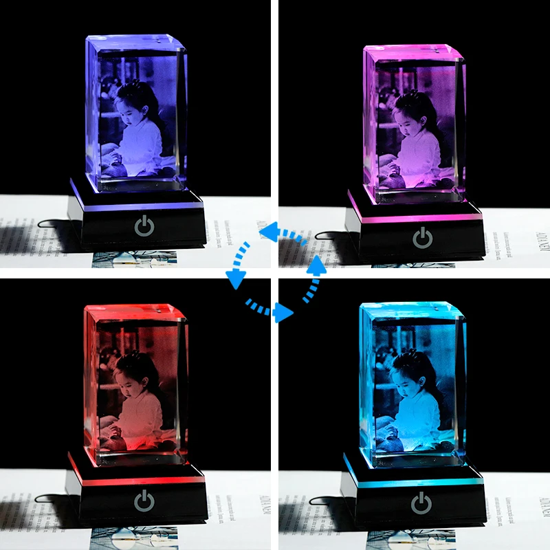 Персонализированные 2D лазерные фотоальбомы в форме лампы с ночным светильник