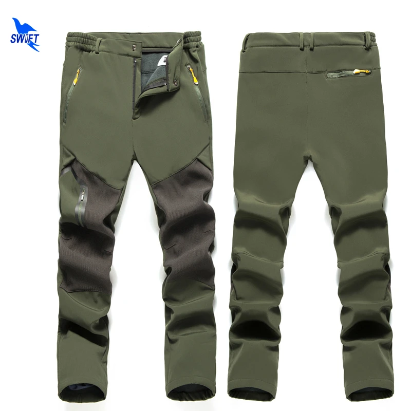 Мужские уличные Походные штаны теплые флисовые мягкие брюки водонепроницаемая