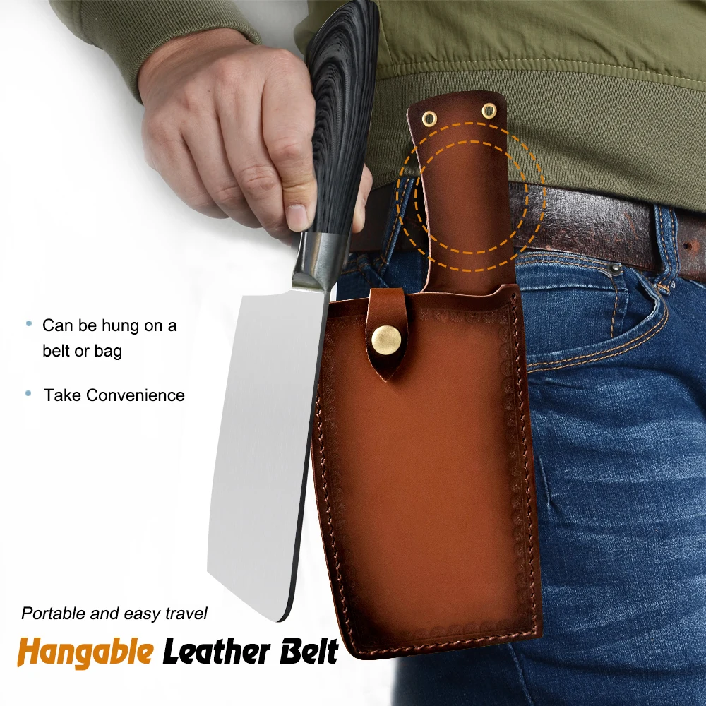 Чехол для походного китайского ножа кожаные чехлы кованые лезвия мясника