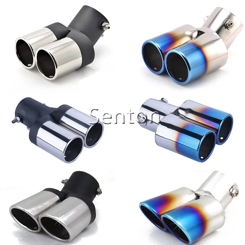 

Universal Car Twins Rear Exhaust Muffler Pipe Tip Modification For Kia/Mazda/Chevrolet/Ford/Peugeot/Hyundai/Suzuki/Nissan/Lada