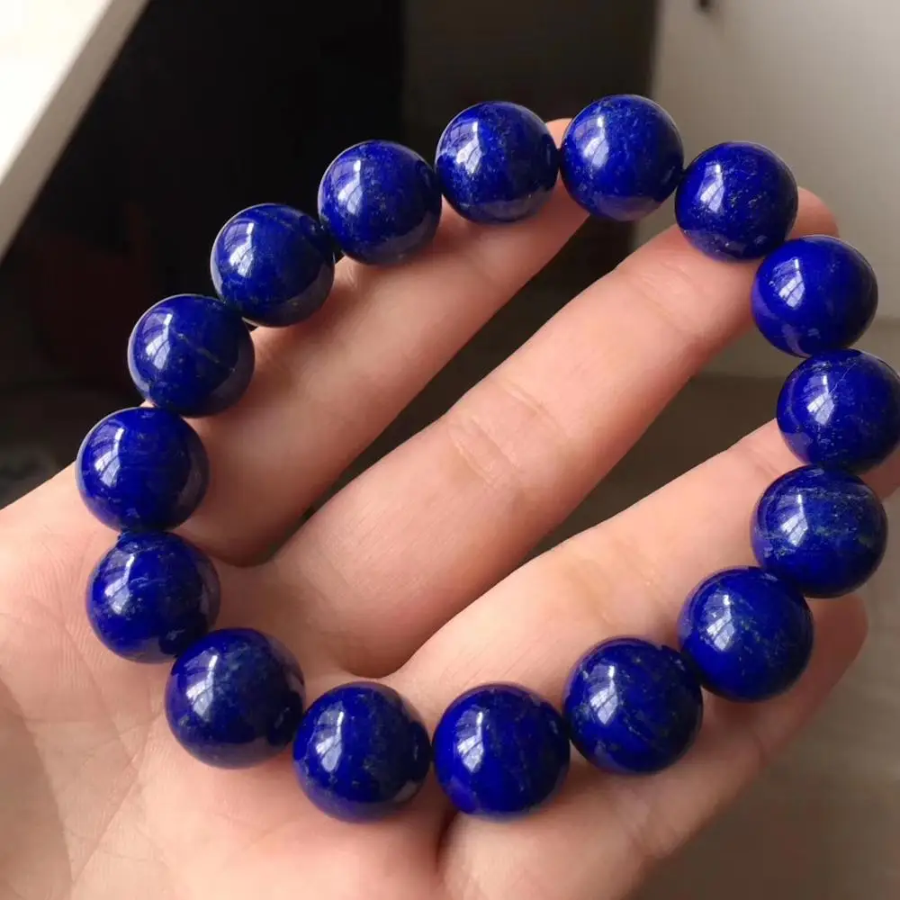Браслет из натурального лазурита драгоценные камни круглые бусины 14 мм