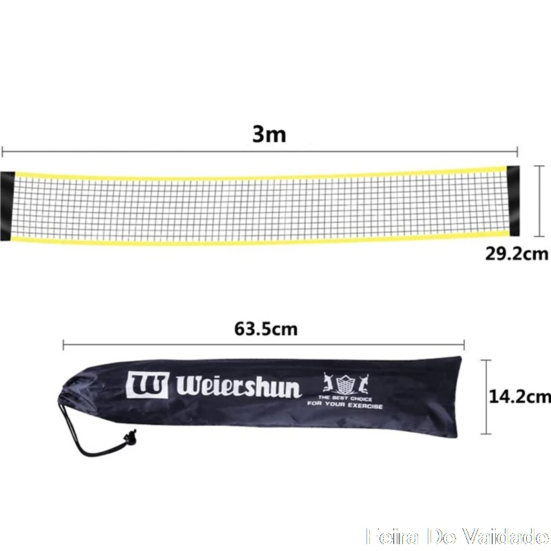 

Portable Badminton Net with Stand Carry Bag, Folding Volleyball Tennis Badminton