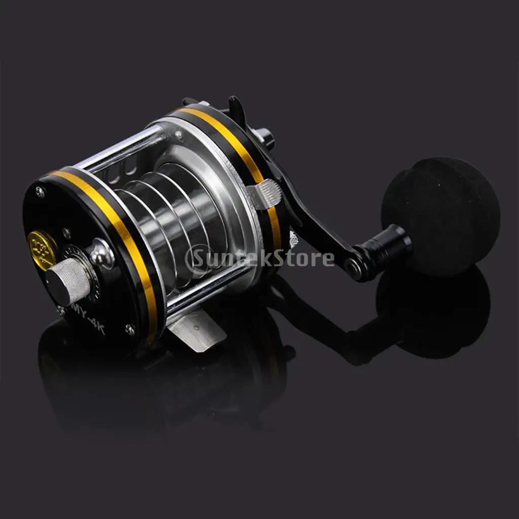 

Big Game Ice Fishing Reel Drum Reel 6+1 BB Right Hand Level Wind Star Drag