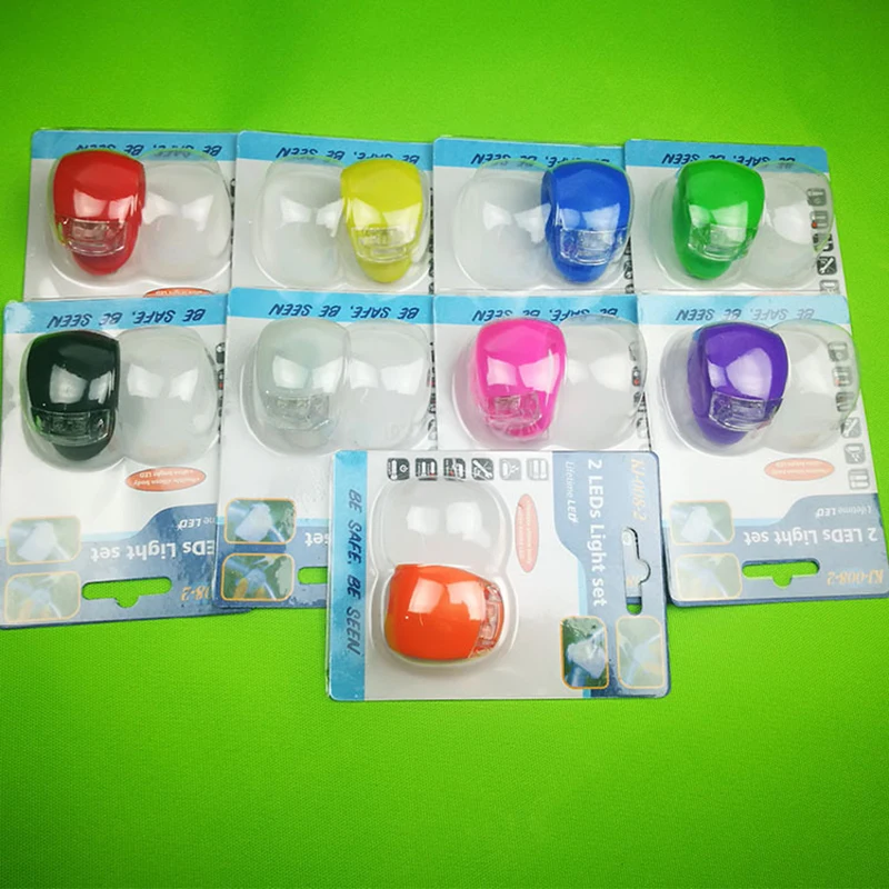 MTB Road Sepeda Lampu Sepeda Silikon Lampu Bersepeda Aksesoris Dekorasi LED Senter Tidak/Belakang Lampu Tahan Air Multicolor
