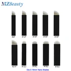 Сверхтонкие 0,18 мм 0,16 мм иглы для микроблейдинга с нанолезвиями, инструменты для ручной татуировки, микролезвие с индикацией Exp, лот  Агухас