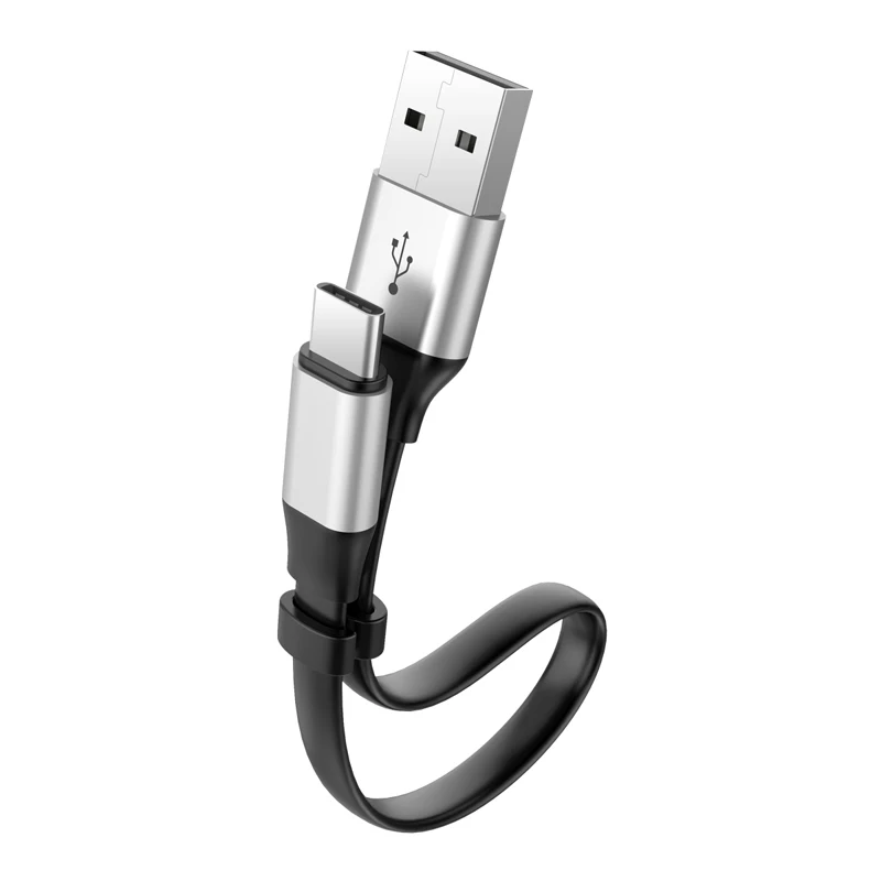 Usb type-c кабель 20 см короткий кабель передачи данных для быстрой зарядки для samsung s9 s8 huawei P20 oneplus7 xiaomi 6 8 usb c зарядный кабель 3A 5A - Цвет: Серебристый