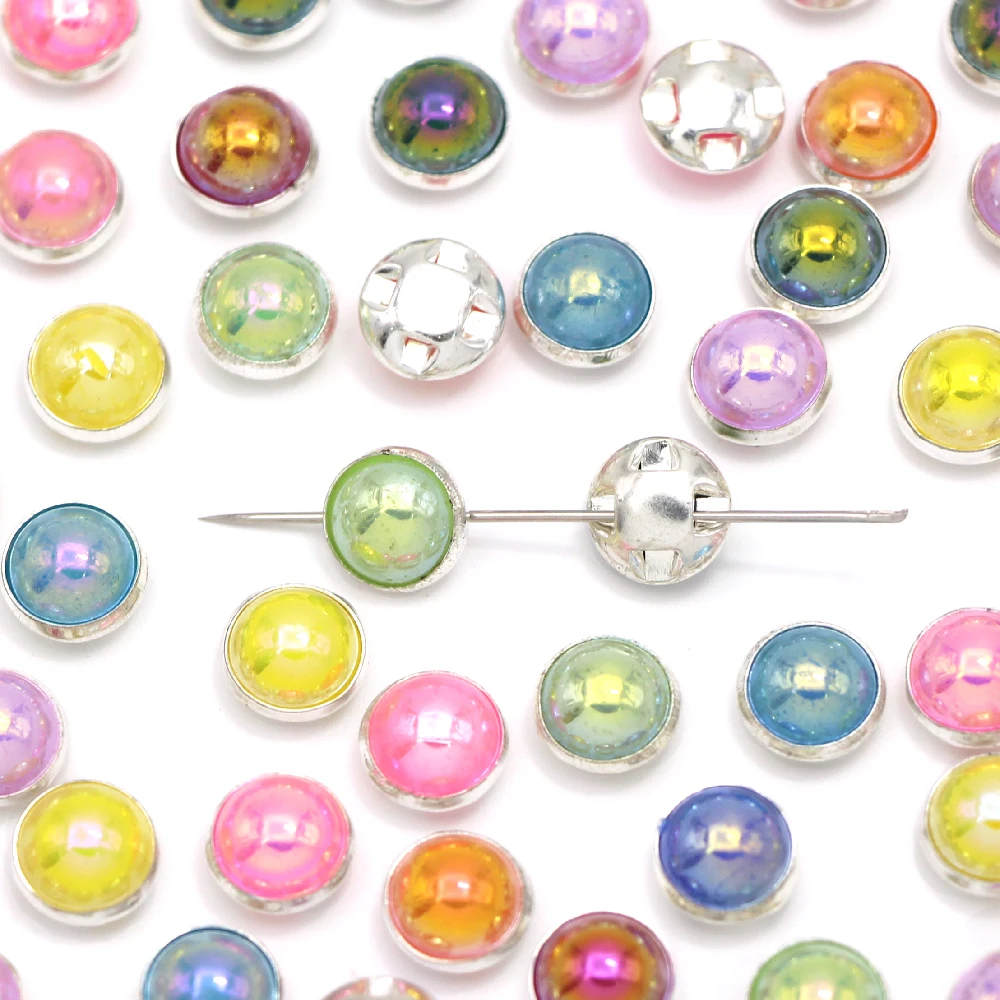 100 шт. 8 мм Перламутровые Бусины пришивные стразы смешанные цвета полукруглые