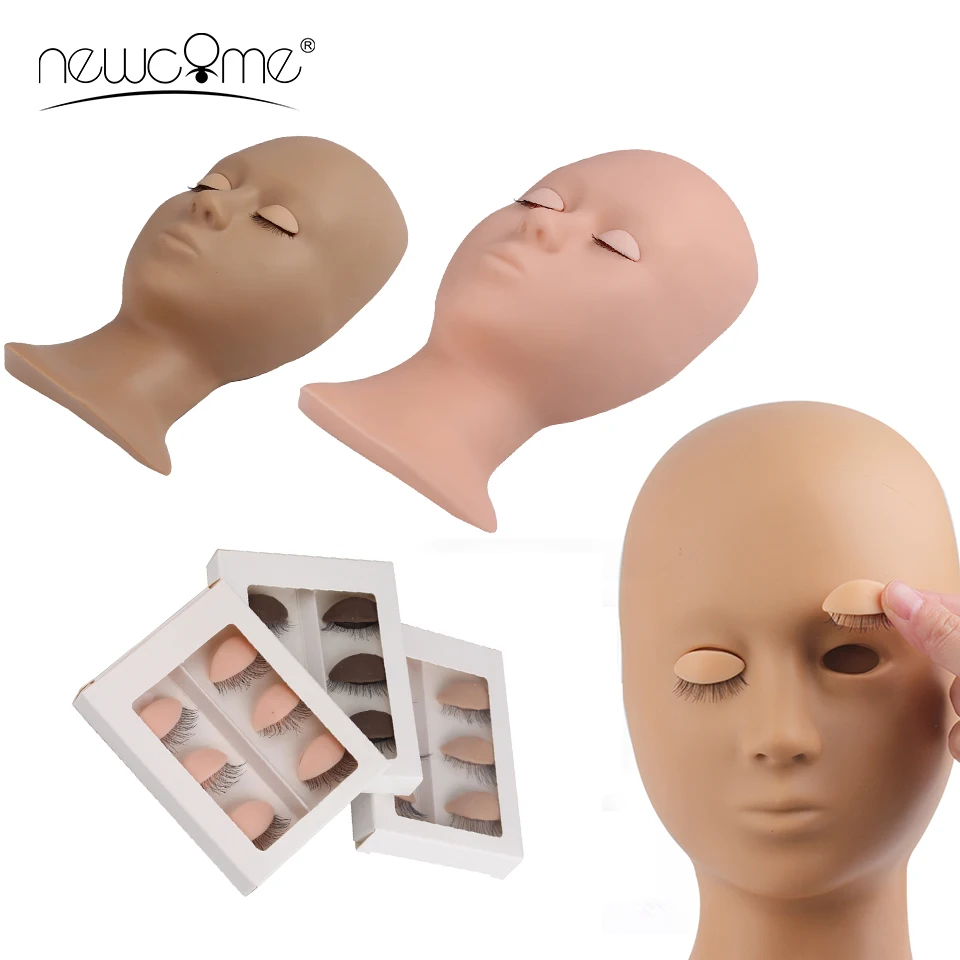 

Training Lash Mannequin Head With Eyelid Kit Supplies Silicone Practice Head With Removable Eyelids Eyebrow Makeup Tools