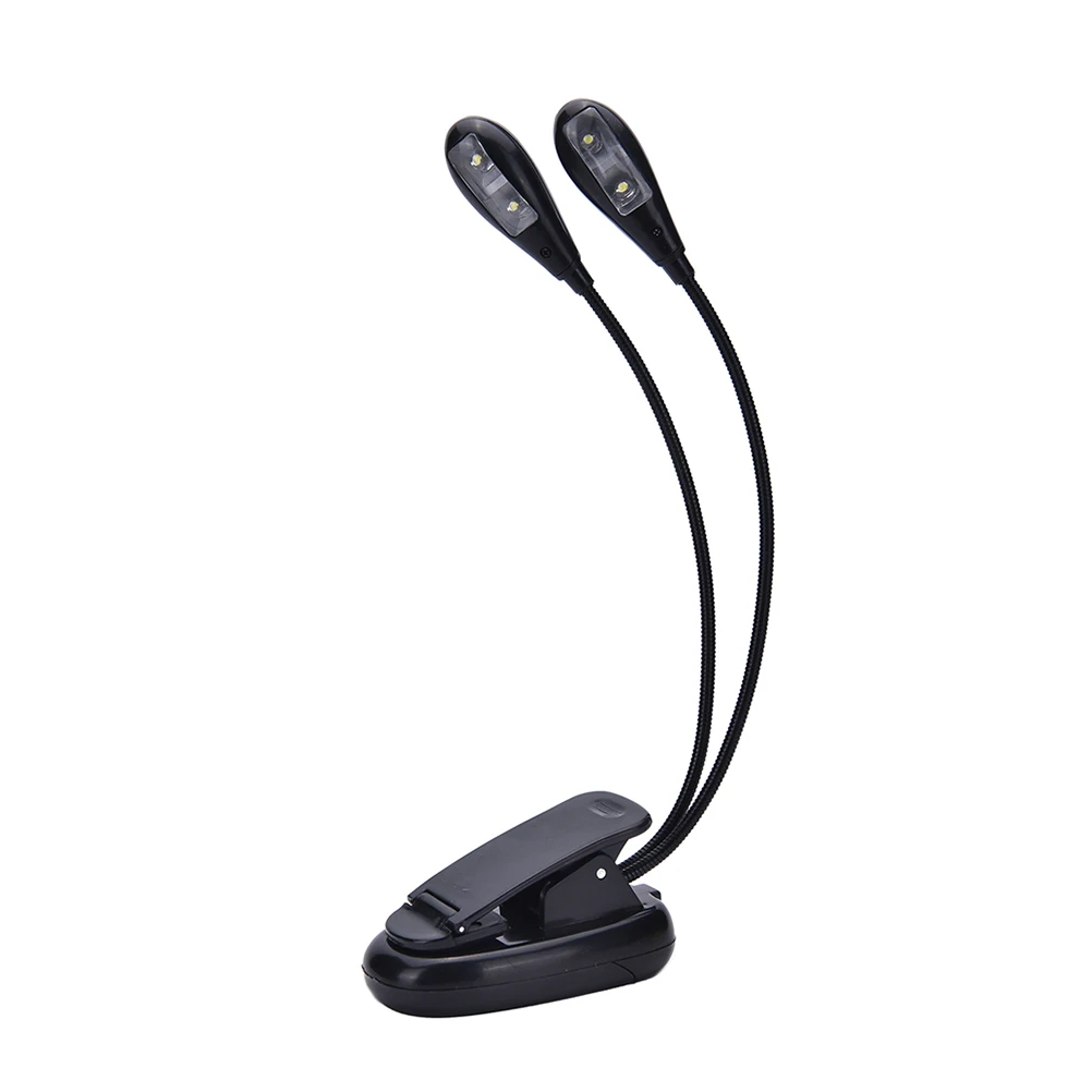 

Dual 4 LED Clip-on Arm Bicycle Light Desk Laptop Light Table Book Reading Lamp
