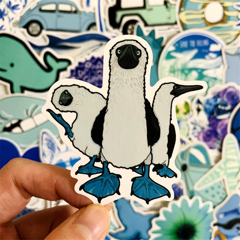 50 шт. милые синие маленькие свежие VSCO наклейки багажные бутылки для воды ноутбук