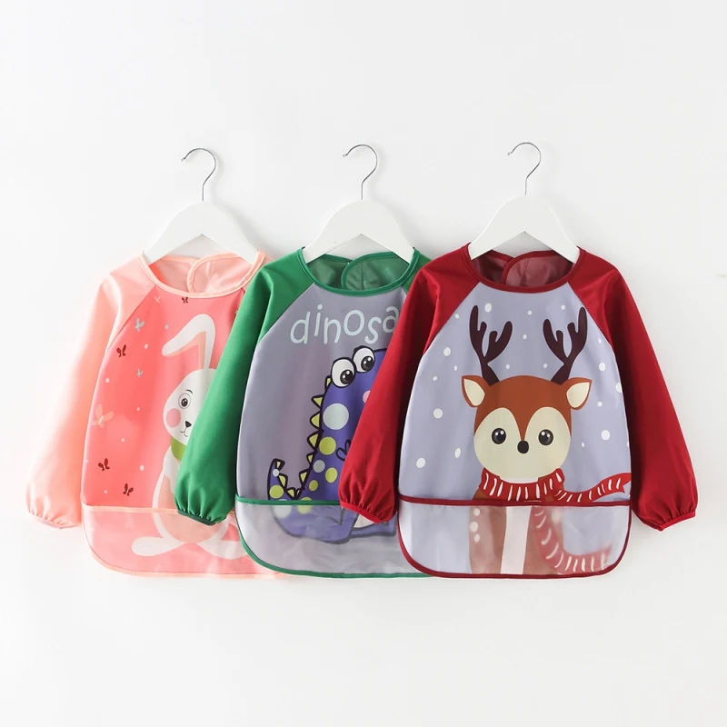 

Bib Short Sleeve Toddler Bib Smock For Kids Years Waterproof Fabric Watercolor