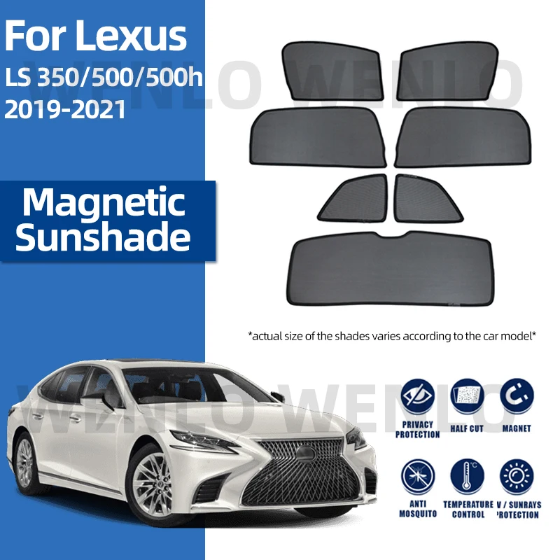 

For Lexus LS350 LS 2019-2021 Side Window Car Sunshade Front Windshield Blind Sun Shade Magnetic Visor Mesh Curtains