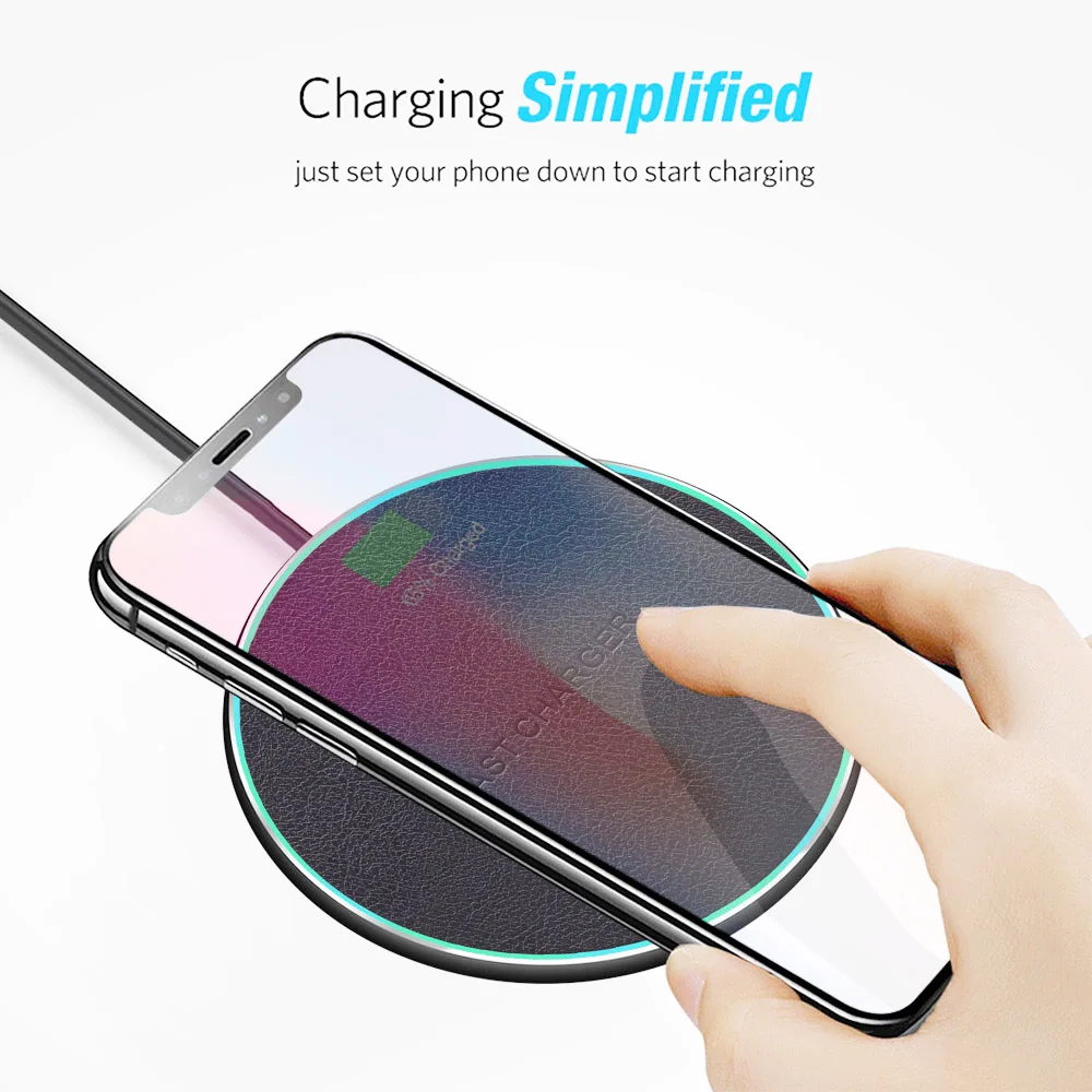 Беспроводное зарядное устройство FDGAO Qi для iPhone 8 X XR XS Max QC 3,0 10 Вт USB быстрая Беспроводная зарядная панель для samsung S10 S9 S8 Note 8 9