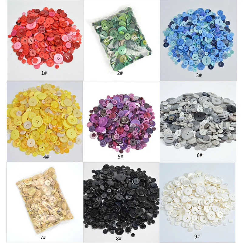 600 шт./лот L/M/S Смешанная загрузка смолы кнопка швейные пуговицы ремесла для DIY