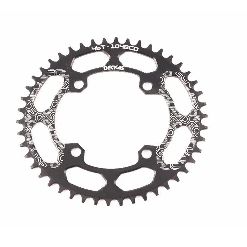 DECKAS круглый 104BCD 40/42/44/46/48/50/52T горный велосипед Звездочка MTB велосипед диаметра окружности болтов(Алюминий узкая широкая цепь из колец цепь BCD 104