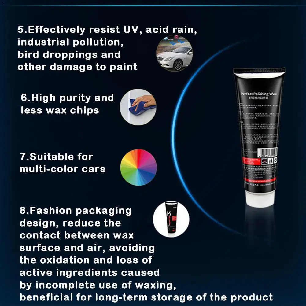 

258g Car Wax Crystal Plating Cream Hard Glossy Carnauba Wax Paint Care Coating Tiny Scratch Repair Maintenance Paste