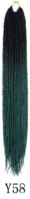 Qphair Ombre Сенегальские вьющиеся волосы крючком косы 24 дюйма 30 корней/упаковка синтетические плетеные волосы для женщин черные кроличьи волосы - Цвет: y58