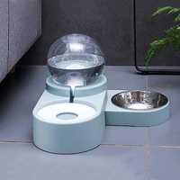 high quality ardemer bubble automatic double pet feeder bowl waterer feed cat bowl set with stainless steel bowl on sale