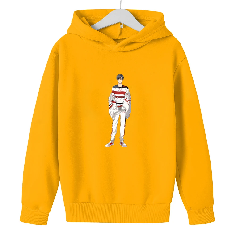 

2021 Kids Clothes Girls Hoodies Cartoon Harajuku Outwear Full Time Master Printed Top 3-14T Cute Girl Suit Warm Blue Sweater