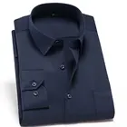 Рубашка мужская стрейчевая с длинным рукавом, модная деловая офисная, формальная повседневная, для работы, белая, синяя, красная