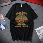 Лидер продаж, Мужская футболка Namaste Mother Fcker, мужские хлопковые футболки, топы, уличная одежда в стиле Харадзюку, футболки большого размера, мужские футболки